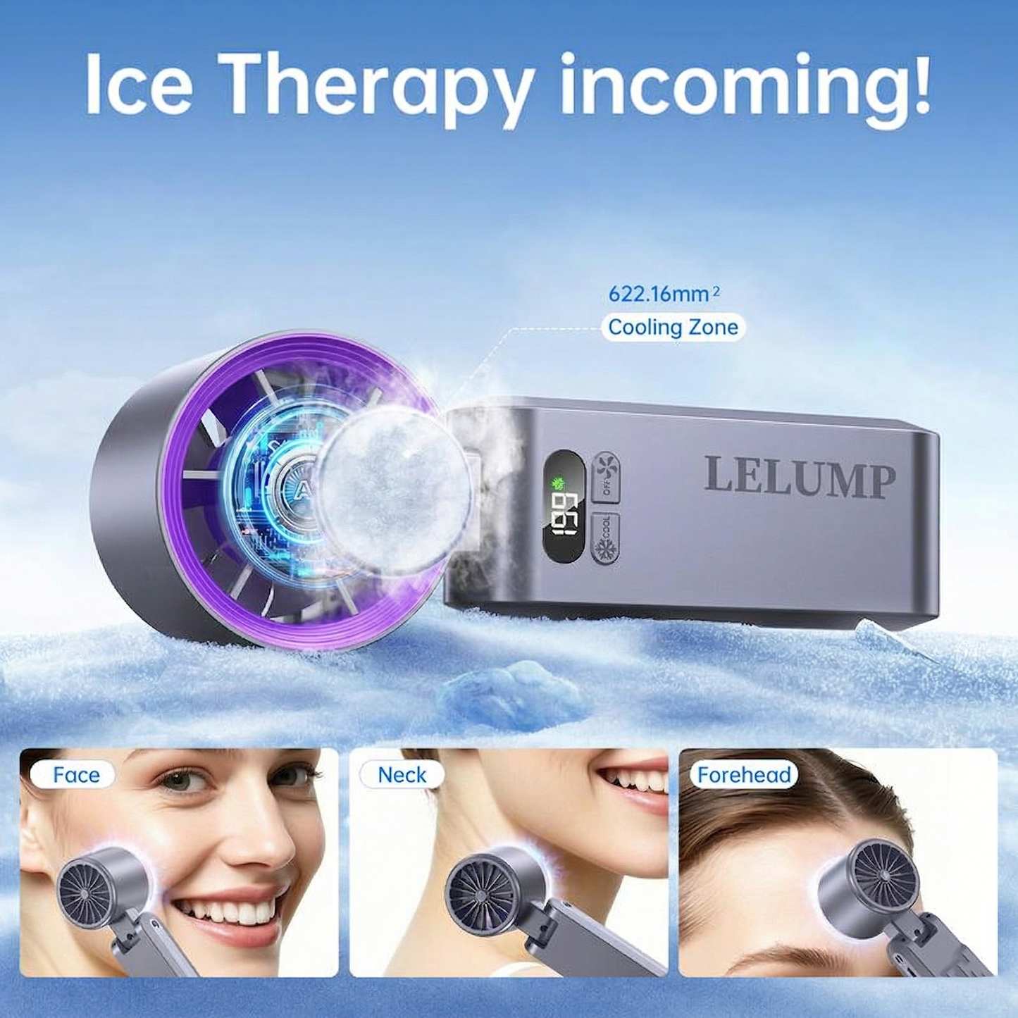 Portable Ice Fan: Instant Chill, Anywhere! 💨🔋 Adjustable Speeds, Long-lasting Power.